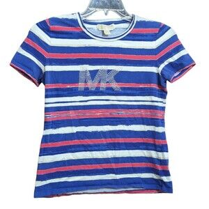 Michael Kors Short Sleeve T-Shirt Women's T-Shirt Medium Red White & Blue